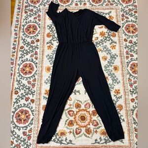Charming Charlie’s Slinky Soft Black Jumpsuit Size Medium